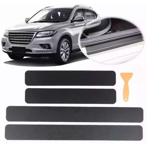 Bande De Protection Seuil De Porte Voiture - Fibre Carbone 3D Noir, 5cm X 3m, Autocollant