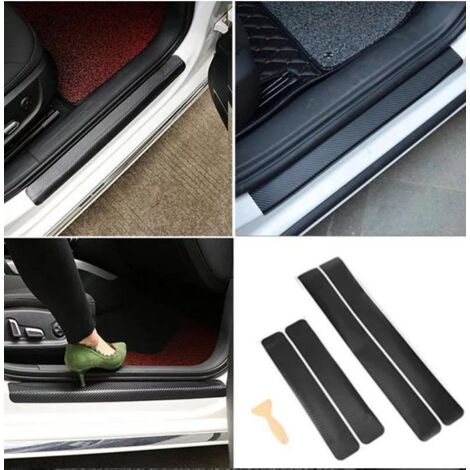 6 Protections Bord De Porte Voiture En Fibre Carbone - Autocollants PVC, Anti-rayures, Pour Voiture, SUV, Camion, Moto