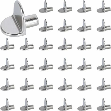 40Pcs Taquet Etagere 5mm Taquets pour Étagères Chevilles de Support d'Étagère Goupille Étagère Broches Support Etagere Bricolage Acier Inoxydable