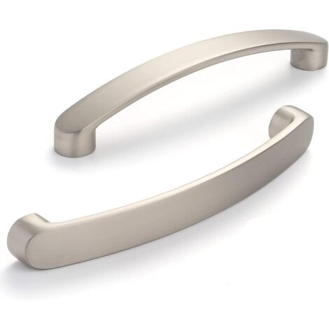 Lot de 6 Poignee de Meuble Poignées de porte de cuisine chromées- poignee meuble de cuisine Nickel Brossé Poignée Cuisine Brossé Entraxe 128mm (1/5)