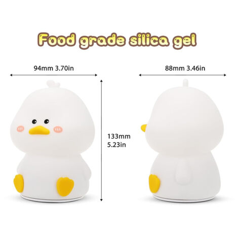 Marys Veilleuse Mignonne Crème Glacée Canard LED Tactile Rechargeable - Lampe Chevet Enfant Jaune