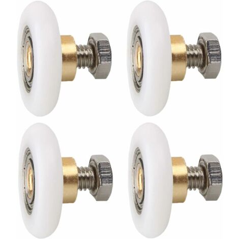 4 pièces Roulette Porte de Douche 23 mm, Roues de Rechange pour Porte de Douche Roulettes de Rechange pour Porte de Douche RainuréE avec vis Diamètre (1/5)
