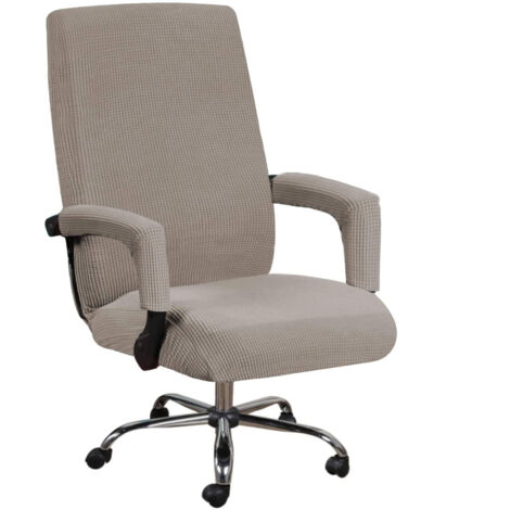 Chaise d'ordinateur Housse de chaise de bureau élastique (Marron, L),Housse de chaise universelle pour chaise d'ordinateur, décoration, protection de la chaise de loisir (1/5)