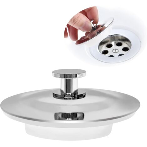 Bouchon De Vidange Universel Pour évier 40 Mm – Finition Grise, Couvercle En Cuivre – Pour La Plupart Des Lavabos Standards
