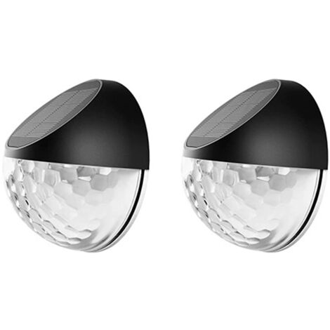 Lot de 2 LED Lampes Solaire Applique Murale Extérieur IP65 Étanche Éclairage Mural Décorative Lumière Blanc Chaud, Lampe de Clôture Mur Terrasse (1/5)