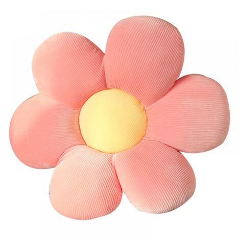 Coussin d'oreiller en forme de fleur, oreiller en peluche de fleur rose à six pétales de 15.75 pouces, coussin de siège de décoration de maison