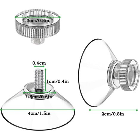 Ventouse Rideau Isolant Camping Car 12 Ventouses Avec Filetage 25mm - Extra Fortes PVC Transparent - Pour Suspension Sans Perçage Specchio Con Ventosa Per Bagno
