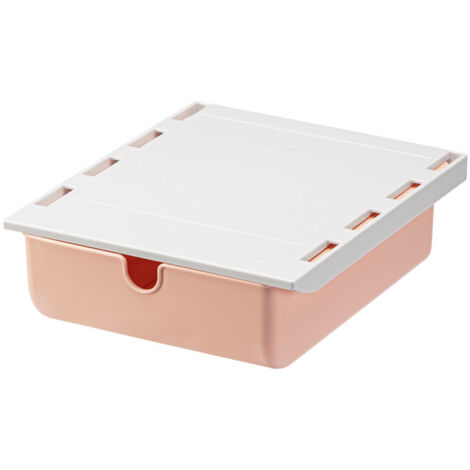 (Rose) Sous le Tiroir de Bureau, Tiroir de Rangement Tiroir Caché, Organisateur de Bureau, Tiroir Sous Table Sans Poinçon, Organisateur de Tiroir Auto-adhésif pour Bureau, Maison, (1/5)
