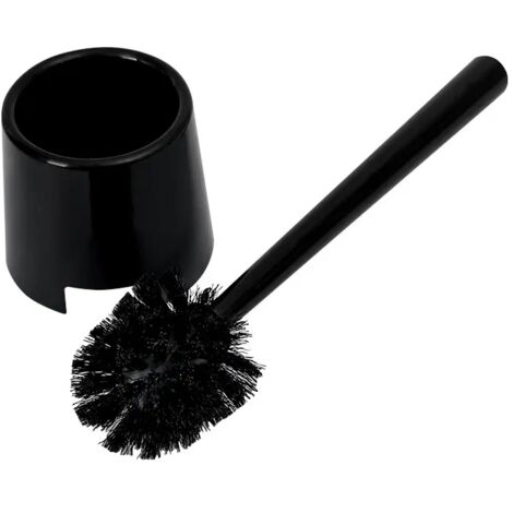 Brosse de Toilette, avec Support, pour hôtel, Auberge, Pension, Restaurant, Moderne, Noir Mat, 36.5 x 11 cm (1/4)