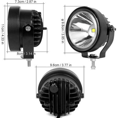 Feux LED Tout-terrain 5 Pouces 200W - Spot/flood Combo, IP68, Pour Jeep, 4x4, SUV, Camion