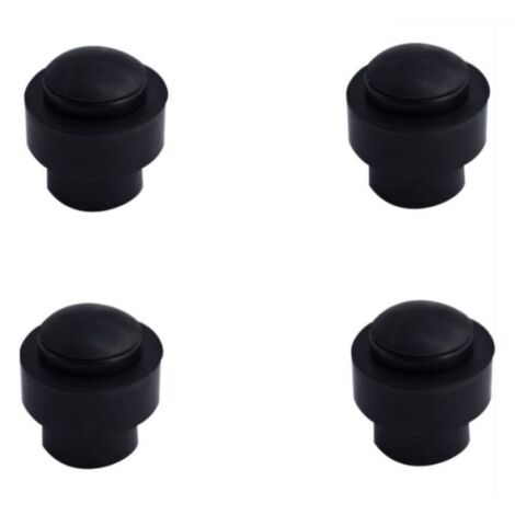 Butée de porte Alu noir lot de 4, 43x46 mm butée de porte en caoutchouc en acier inoxydable sans perforation, butée de porte tampon, butée de porte anti-collision (1/3)