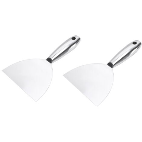 Couteau à mastic en acier inoxydable, couteau de nettoyage des vitres de sol de hotte de cuisine, 2 pièces (1/5)