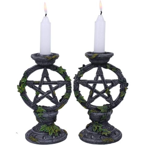 Pentagram - Ensemble de Deux bougeoirs de sorcières 15cm (1/4)
