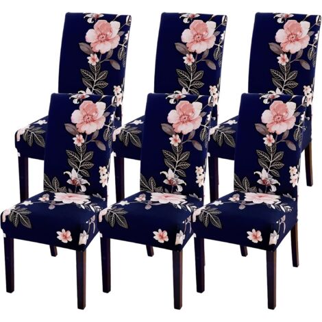 6 Pièces , Housse de Chaise Extensible , Moderne Housse de Chaise Salle à Manger,Amovible Lavable Couverture Protection de Chaise pour Salle à Manger Hôtel,Cuisine,Décor de Restaurant (1/5)