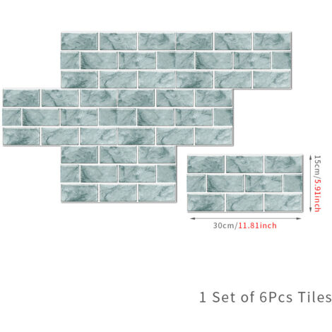 20 Carreaux Adhésifs Imitation Marbre Pour Mur (30x60 Cm) - Autocollants De Carrelage, Facile à Poser, Neufs