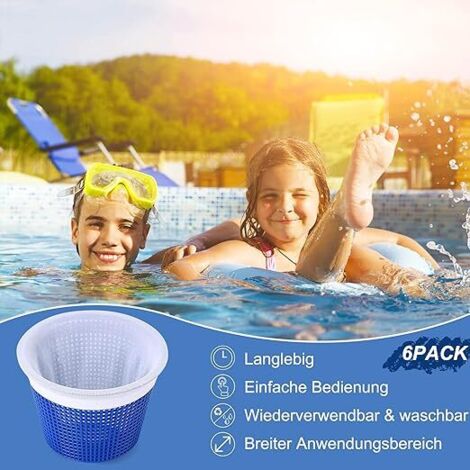 Panier De Skimmer Piscine 16 Cm Avec 10 Chaussettes Filtrantes - Accessoire Nettoyage Feuilles Et Débris, Poignée Intégrée