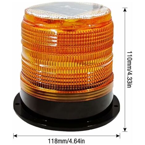 Gyrophare LED Orange Feux d'avertissement 40W Ambre Lumière