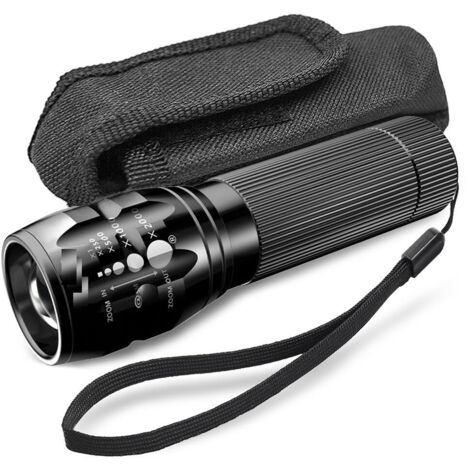Lampe torche puissante pour vélo, mise au point télescopique, zoom à trois lumens, torche d'urgence (1/5)