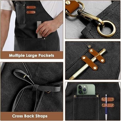 Tablier A Linge Tablier Imperméable QUARKZMAN - Orange, 2 Poches, Pour Cuisine, Peinture Et Poterie Tablier Poches Pratique