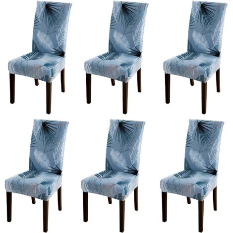 Housse de Chaise Extensible 6 Pièces, Housse de Salle à Manger Amovible Lavable Housse de Chaise pour Salle à Manger Bouquet de Mariage Moderne, Hôtel (Pinellia) (1/5)