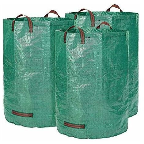 3 sacs de jardin Premium XXL - Sacs de déchets de jardin stables en polypropylène extrêmement robuste (PP) 150gsm - Sacs à feuilles autoportants et pliants (1/4)