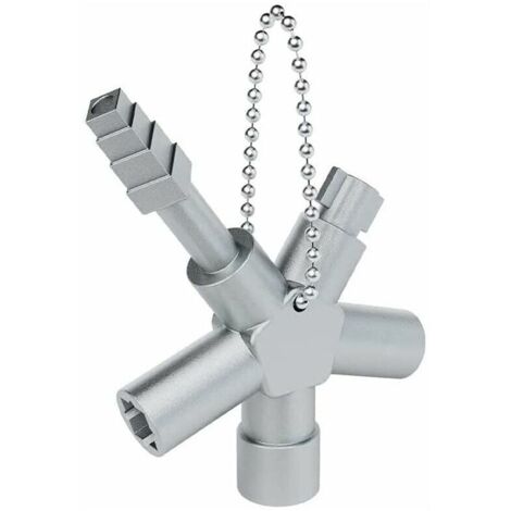 Clé Universelle Vis 2 Clés Triangle 4-en-1 - Alliage Zinc - Pour Compteurs, Armoires, Ascenseurs - Argent Clé Poubelle Triangle