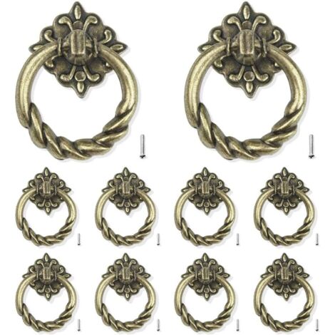 10 Pièces de Poignée de Porte Poignée de Tiroir de Porte Poignée de Tiroir Poignée d'armoire en Bronze pour Meubles de Cuisine Porte de Tiroir d'armoire (1/3)
