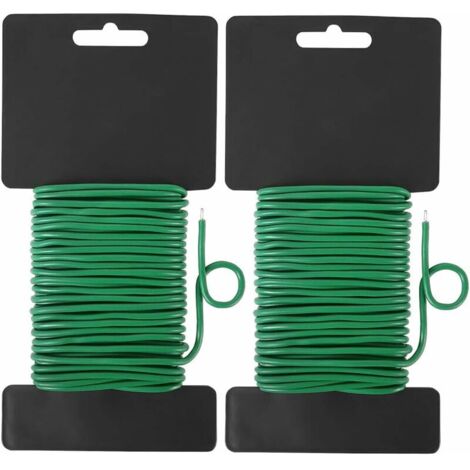 Paquet de 2 attaches souples pour plantes de jardin, idéales pour la maison, le bureau et le jardinage, 20 mètres, vert (1/5)