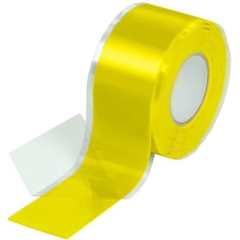 Jaune 1x 3 m de bande silicone autocollante (auto-adhésive,autopolymérisable),bande isolante et bande d'étanchéité (eau,air),25 mm de large,... (1/4)