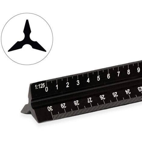 Règle d'architecture triangulaire en aluminium de 30,5 cm pour architectes, dessinateurs, étudiants et ingénieurs, code couleur