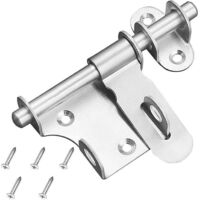 (1pcs)12cm Verrou de Porte Coulissante Verrou Loquet en Acier Inoxydable Épaissie Solide Durable avec Trou pour Cadenas Salle de Bain Cuisine Jardin Chambre Armoire Extérieur Intérieur