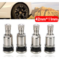 Valves De Pneu En Acier Argenté Universelles Par Bogoro - Lot De 4