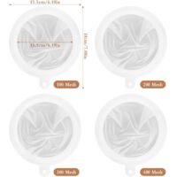 Lot 4 Filtres Tamis Fin Nylon 100/200/300/400 Maille - Passoires Alimentaires Pour Jus, Lait, Vin, Confiture