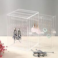 Organisateur à Bijoux Rotatif En Acrylique Noir – Présentoir Pour Boucles D’oreilles, Colliers, Pratique Et élégant
