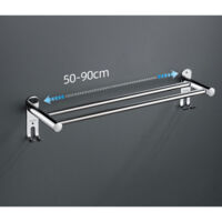 Barre Porte-Serviettes Double 50,8 Cm Acier Inoxydable - Pour Salle De Bain Avec Vis