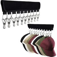 Porte-chapeaux Mural En Acier Inoxydable Organisateur Pratique Pour Porte De Maison Noir 94356907
