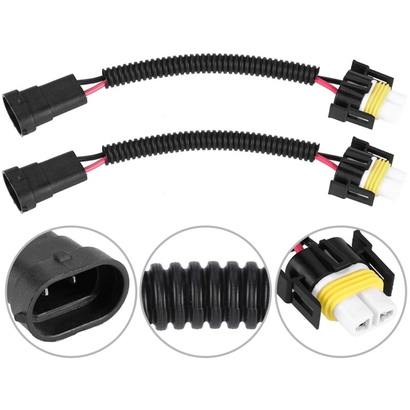 Adaptateur LED 9006/9005 Vers H11/H8 - Harnais De Câblage 12V-24V, Plug And Play, Pour Phares Et Feux De Brouillard