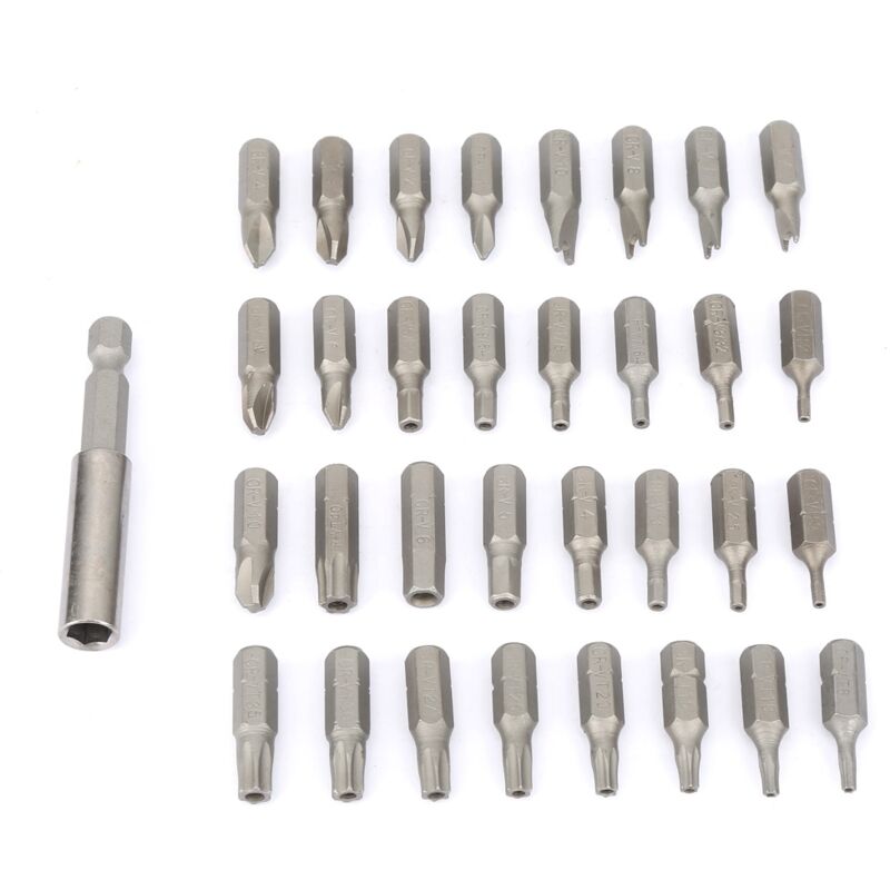Embout De Tournevis Creux, 33 En 1, Kit De Tournevis Hexagonal, Cruciforme, étoile, Tige D'extension