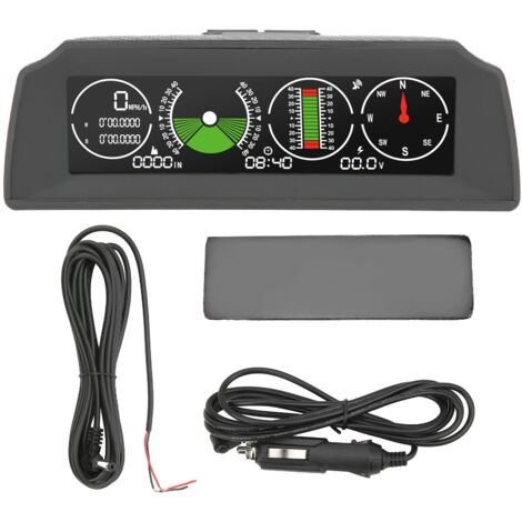 Eosnow Inclinomètre GPS PMH KMH, inclinomètre HUD, affichage de l'angle d'inclinaison, boussole, surveillance de la vitesse, universel pour voiture