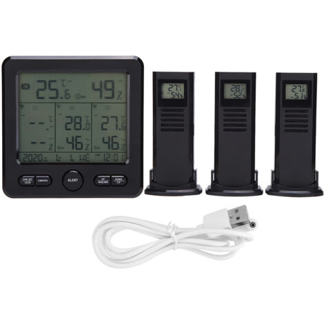 Eosnow Thermomètre météorologique, extérieur ℃ / ℉ Affichage capteur météo, écran LCD sans fil pour la mesure de la température Mesure de l'humidité (1/5)