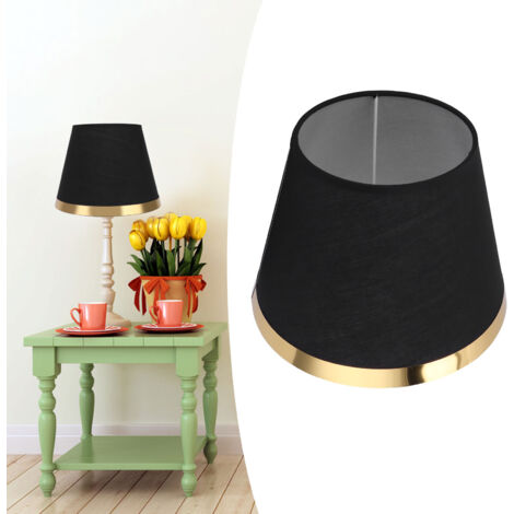 Abat-jour Rond En Tissu Noir E27 – Design Élégant Et Simple, Parfait Pour Lampe De Chevet, Salon Ou Chambre