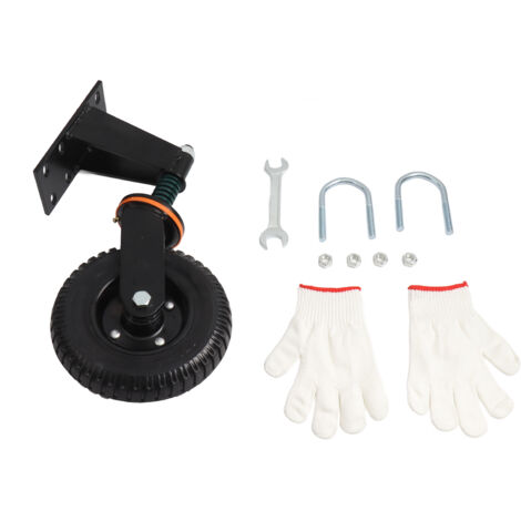 Eosnow Roulette universelle en caoutchouc à ressort pour portail de clôture, amortisseur de chocs, pour terrains variés, capacité de charge de 272 kg, noire (1/5)