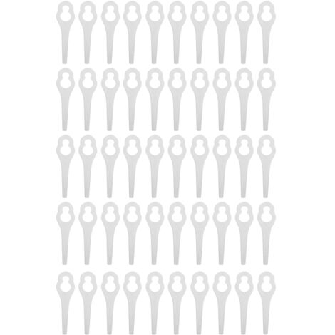 Eosnow Lames en plastique pour coupe gazon, 50 pièces, pièces de tondeuse à gazon pour BOSCH ALM 28 30 (blanc) (1/5)