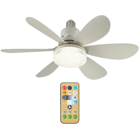 Eosnow Ventilateur LED avec télécommande, multicolore et intensité variable, éclairage pour chambre d'enfant