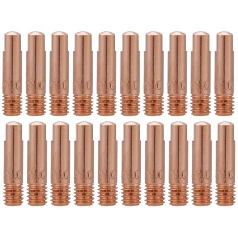 Pointe De Contact Soudage MIG/MAG KLYNGTSK - Cuivre Rouge 1.0mm, Filetage M6 - Lot De 30 Pour Torche 15AK