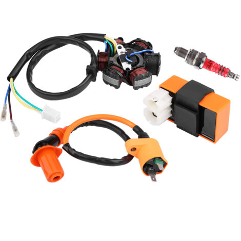 Eosnow – Bobine d'allumage racing GY6 125cc 150cc – CDI 6 broches – Stator magnéto 6 bobines – Bougie d'allumage incluse – Installation facile (1/5)