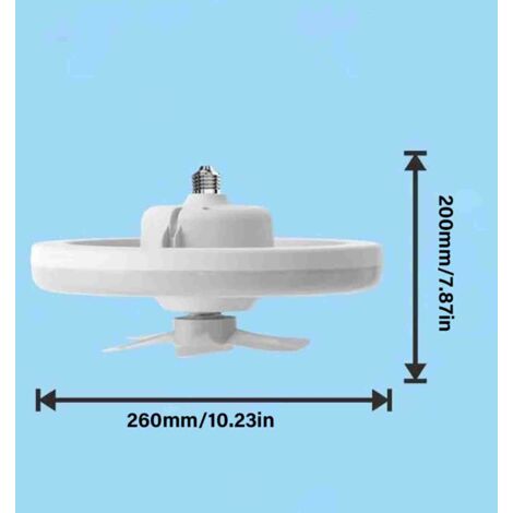 Eosnow Ventilateur de plafond à intensité variable avec lumière, lustre LED E27, rotation à 360°, télécommande, 3 vitesses de vent, pour cuisine et salon (48 W)