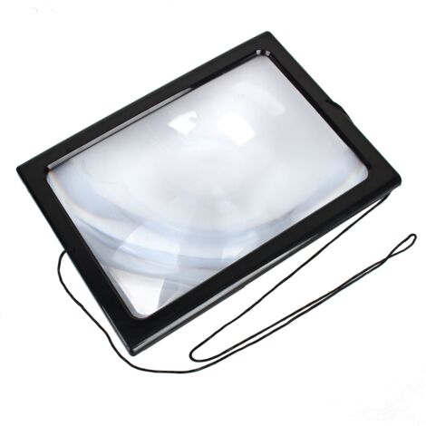Grande page A4 mains libres 3x loupe avec lumière LED loupe de lecture Gdel
