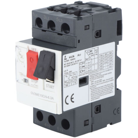 Eosnow Disjoncteur moteur, protection contre les surcharges et les courts-circuits, montage sur rail de guidage 35 mm, interrupteur AC690 V GV2 ME14C 6 10 A (1/5)