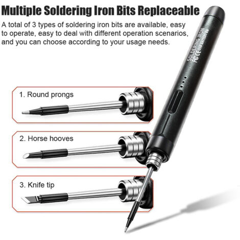 Eosnow Fer à souder électrique intelligent portable USB, stylo de soudage multifonctionnel, avec fonction de réglage de la température de 300 à 450 °C, pour la réparation et l'entretien (1/5)